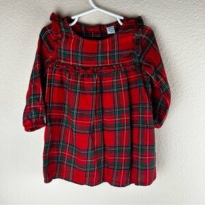 Old Navy Ruffle Trim Plaid Dress Baby Girl Sz 18-24 months